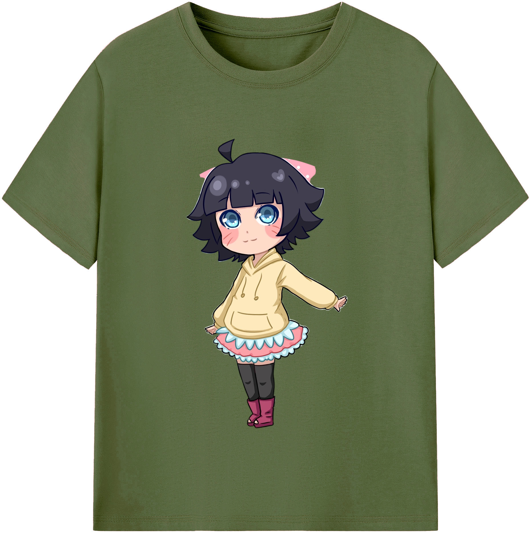 （画像用） NARUTO -ナルト- うずまき ヒマワリ Uzumaki Himawari 綿100％半袖Tシャツ（フロントプリント）